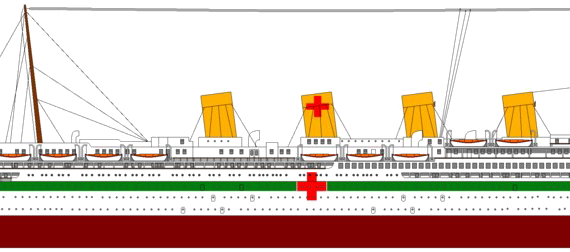 Корабль SS France [Hospital Ship] (1916) - чертежи, габариты, рисунки